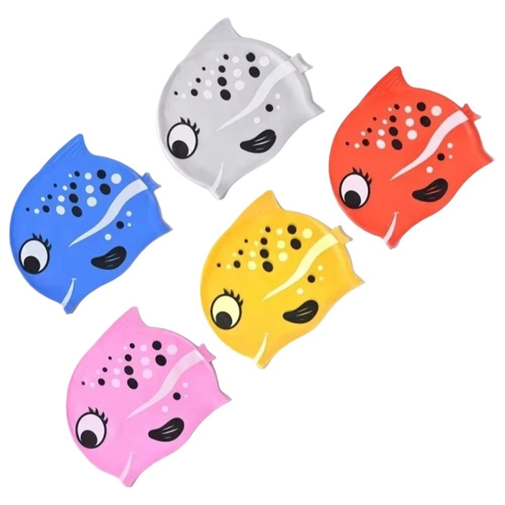 Swim Hat Silicone - Cute Elastic Children's Swimming Cap Comfortable