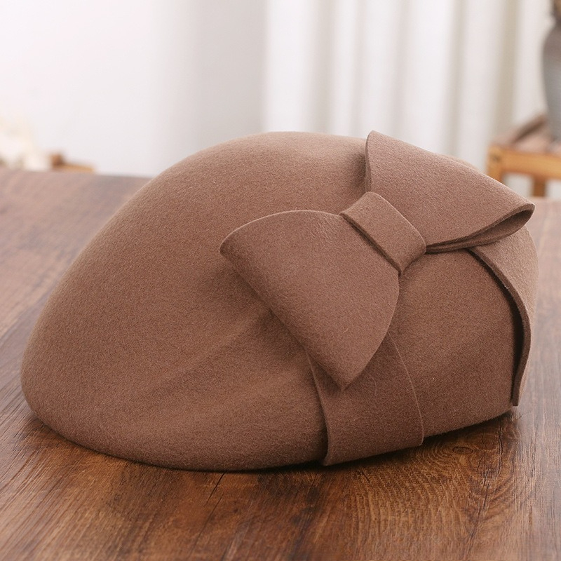 French Elegant Mesh-Bow Wool B - Beret French Wool 리뷰 및 가격