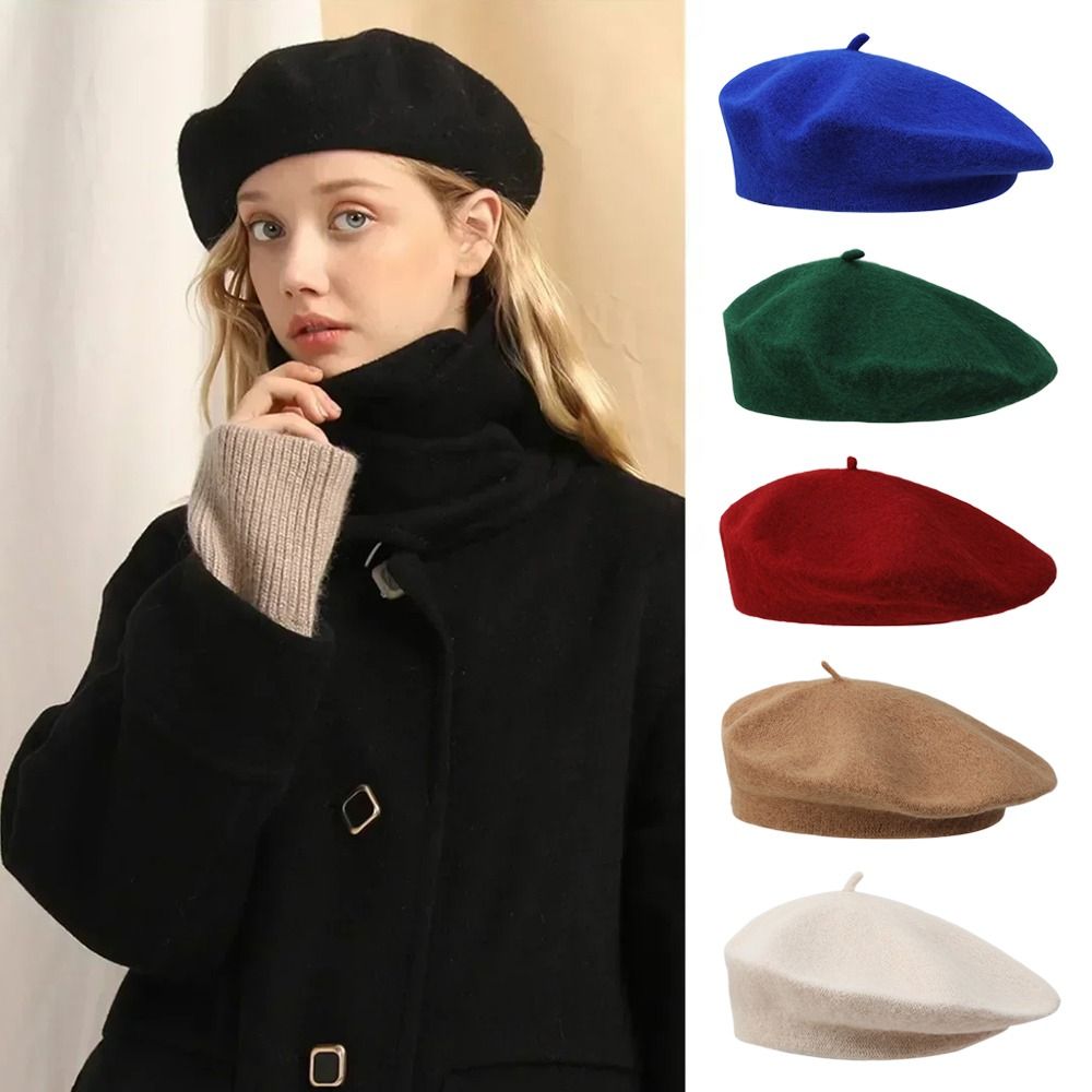 Berets Hat Autumn Winter Warm  - Beret French Wool 리뷰 및 가격