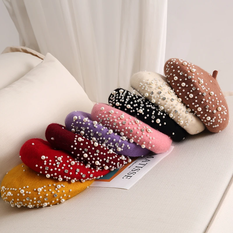 2024 Winter Wool Beret with Rh - Beret French Wool 리뷰 및 가격