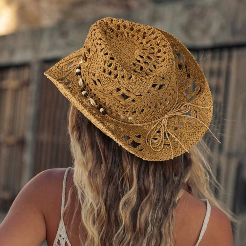 1pc Boho Shell Hollow Out Stra - Cowboy Hat Straw 리뷰 및 가격