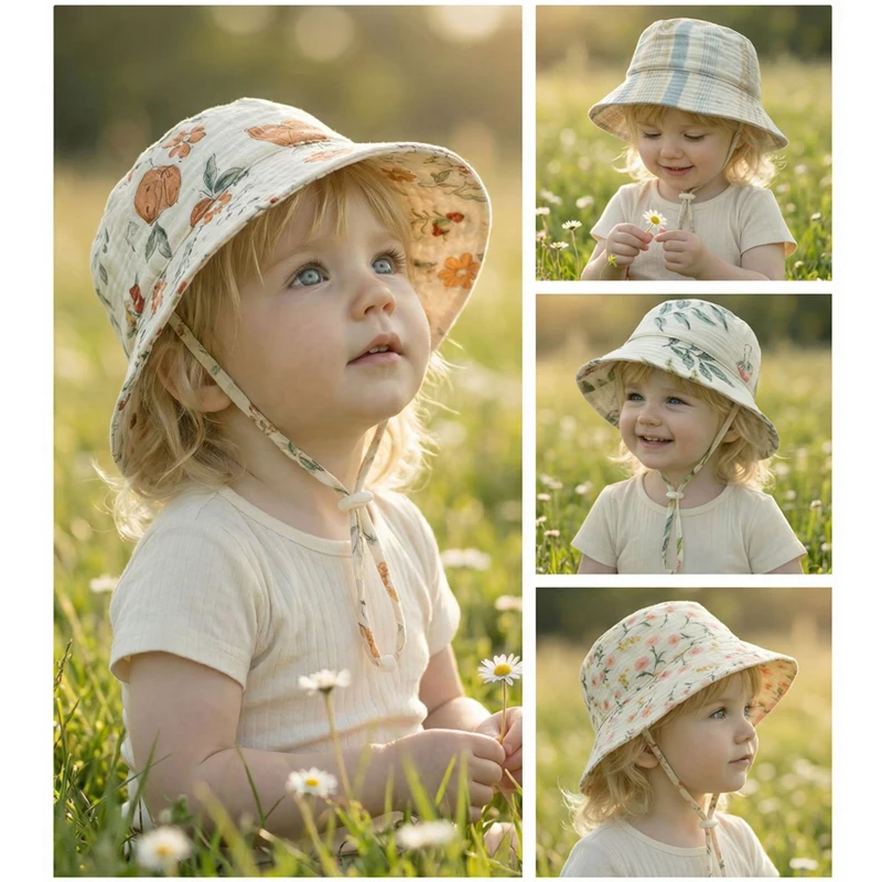Muslin Baby Summer Hat Adjusta - Bucket Hat Cotton 리뷰 및 가격