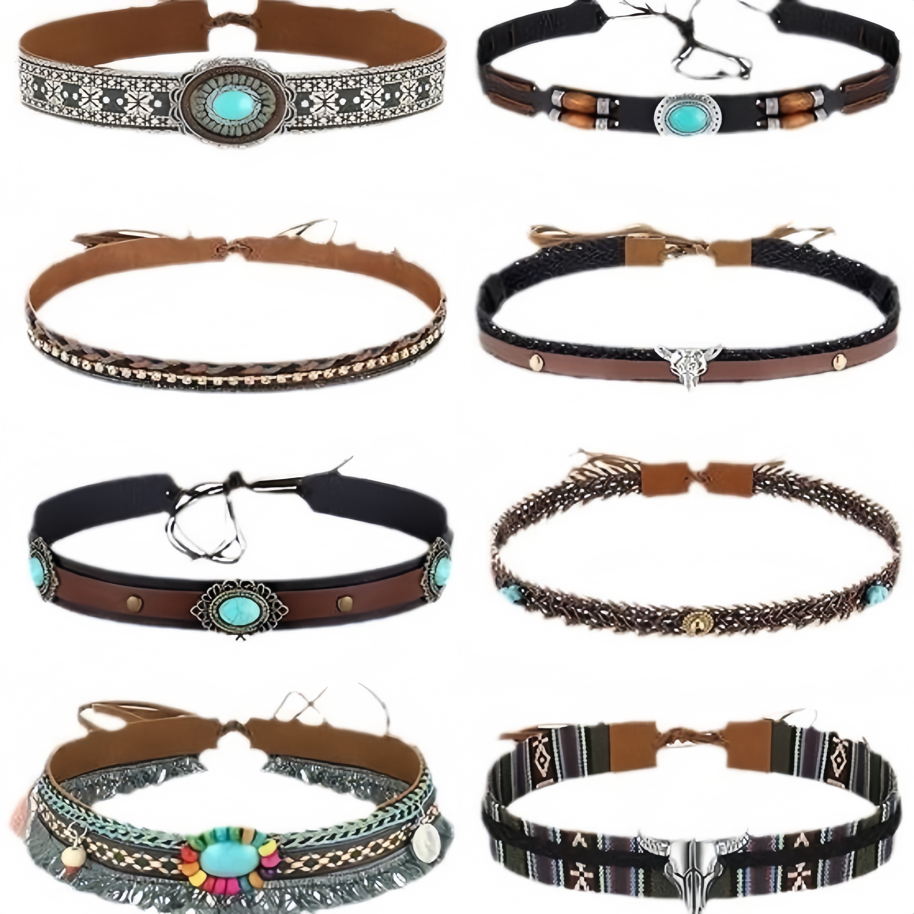 Retro Ethnic Style Belt, Headb - Cowboy Hat Straw 리뷰 및 가격