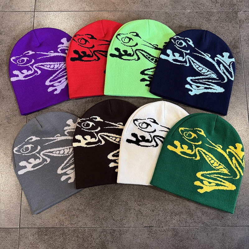 Tree Frog Print Beanie Men Wom - Beanie Cuffed Knit 리뷰 및 가격
