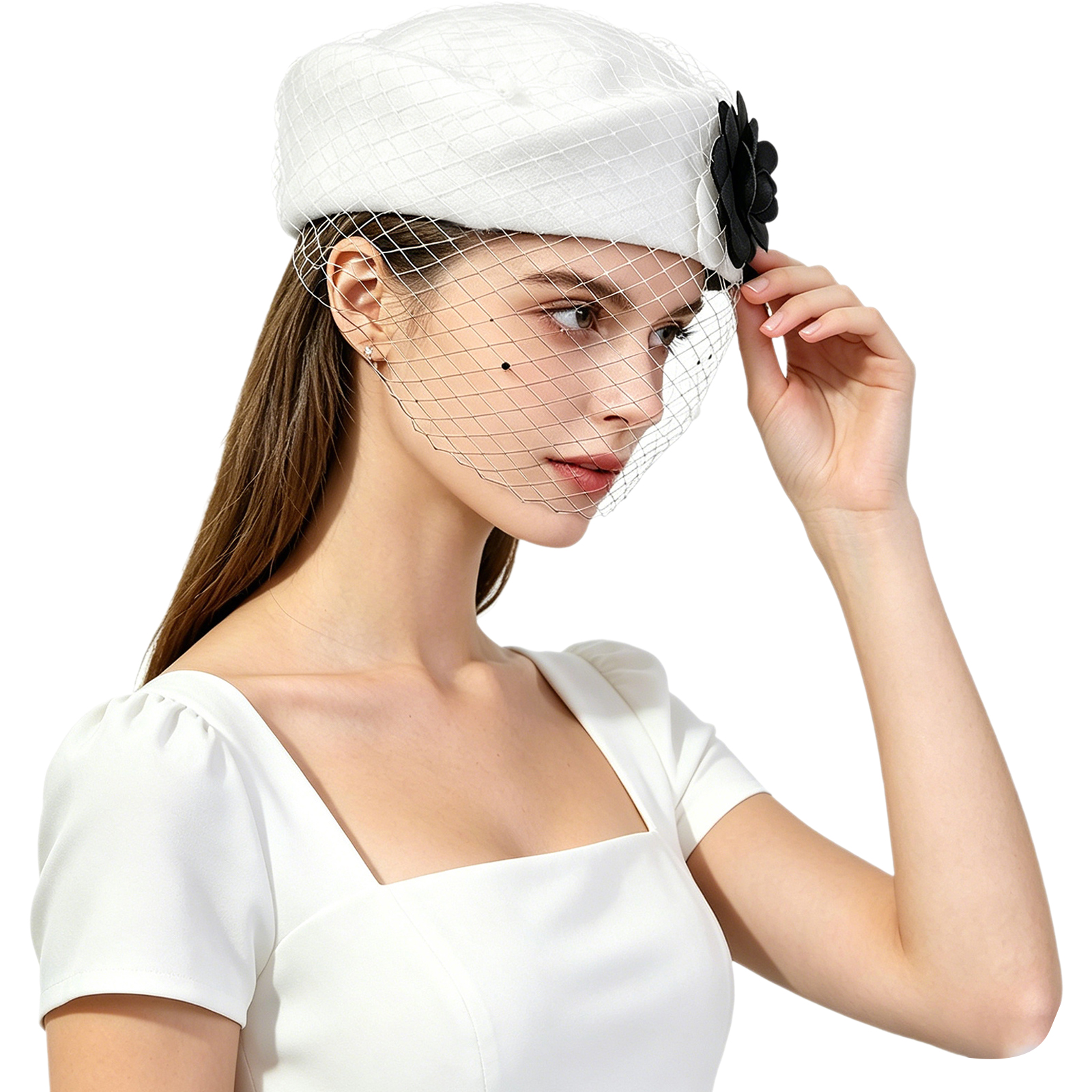 Vintage Artificial Flower Brid - Beret French Wool 리뷰 및 가격