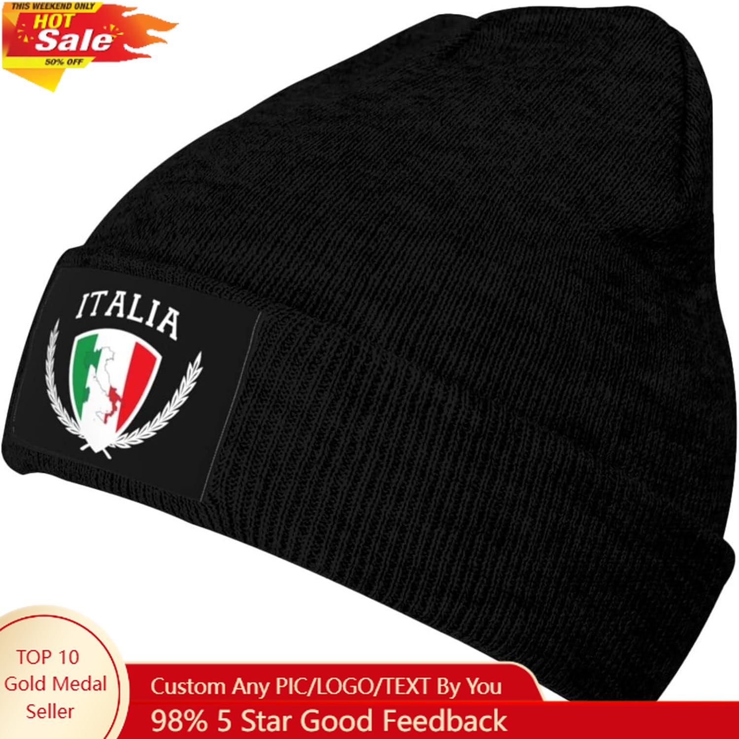 Italia Italy Italian Flag Knit - Beanie Cuffed Knit 리뷰 및 가격