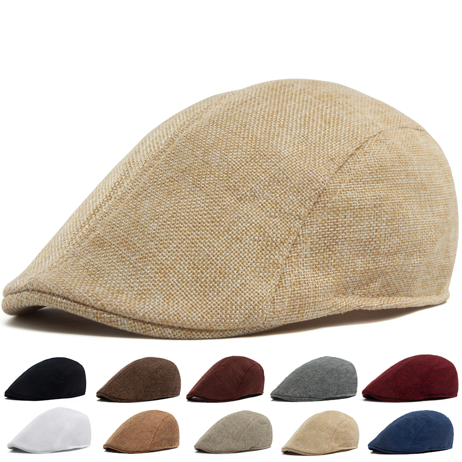 Men's Linen Flat Cap Spring Su - Newsboy Cap Ivy 리뷰 및 가격