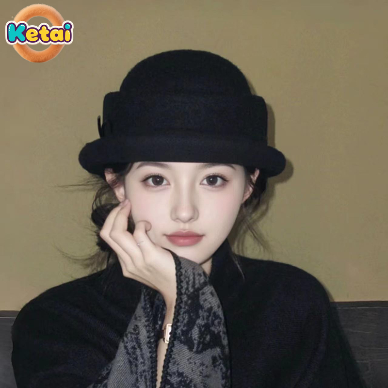Black Wool Top Hat Beret Women - Beret French Wool 리뷰 및 가격