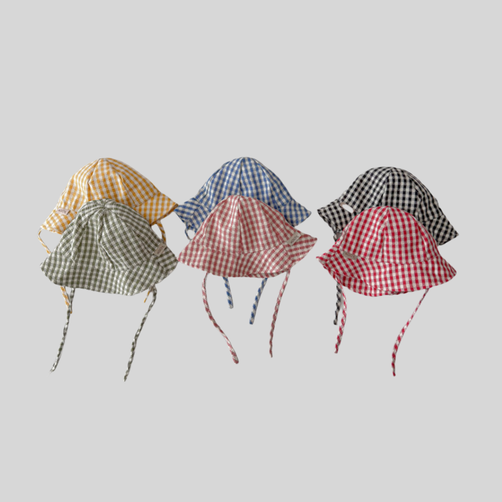 Ins Style Plaid Baby Bucket Ha - Sun Hat Wide Brim 리뷰 및 가격