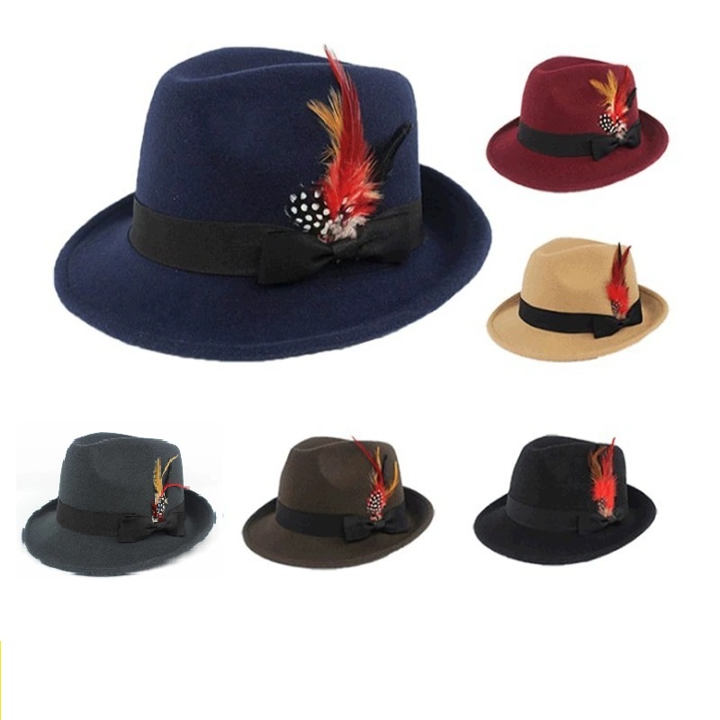 Hot-Selling Feather Top Hat Br - Fedora Hat Wool 리뷰 및 가격